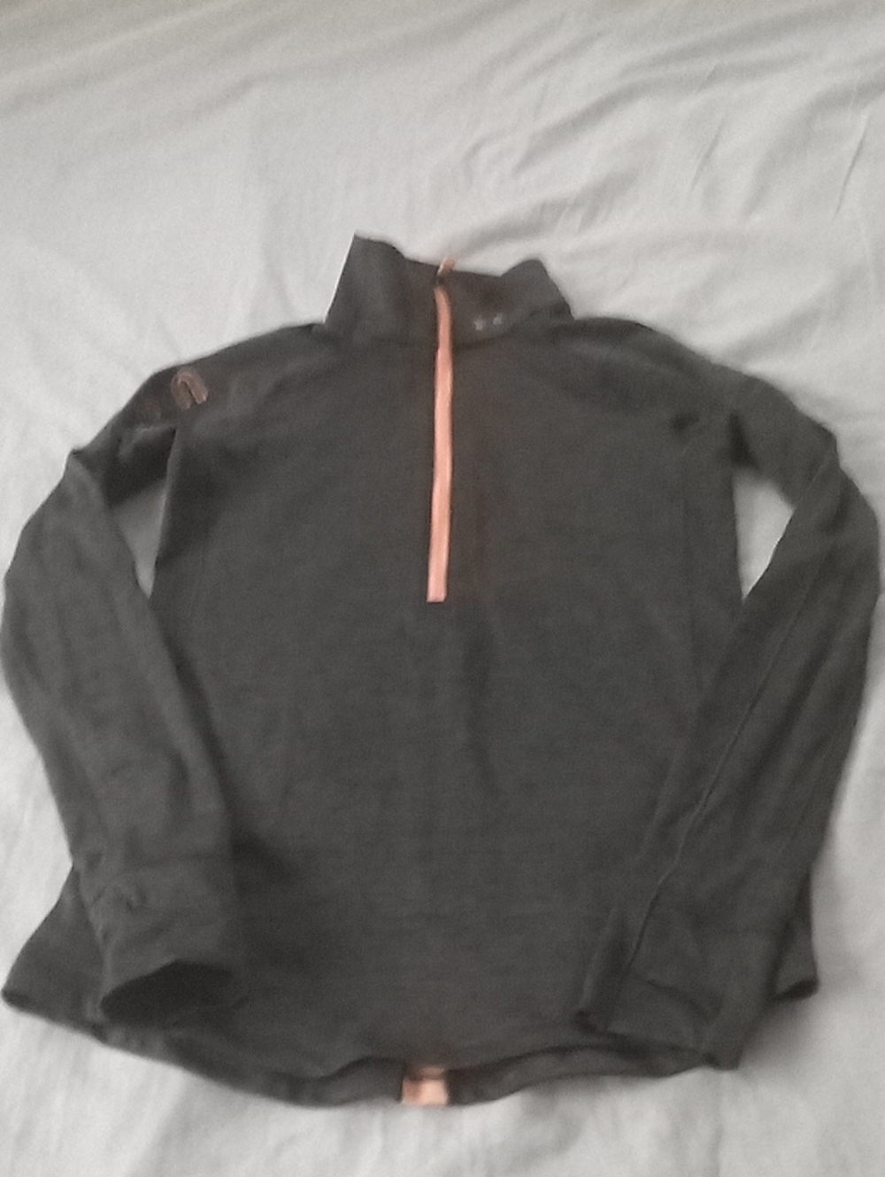 Under Armour Dark Gray Half-Zip Pullover with Pink Trim